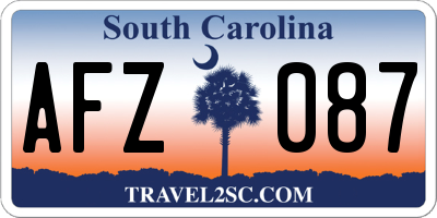 SC license plate AFZ087