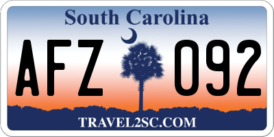 SC license plate AFZ092