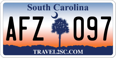 SC license plate AFZ097