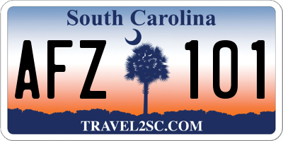 SC license plate AFZ101