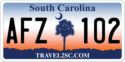 SC license plate AFZ102
