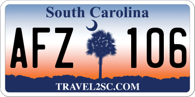 SC license plate AFZ106