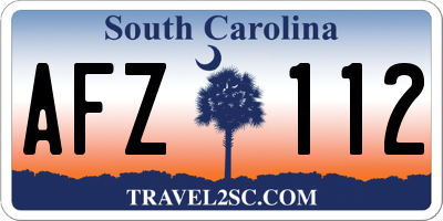 SC license plate AFZ112