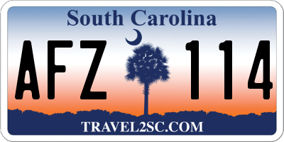 SC license plate AFZ114