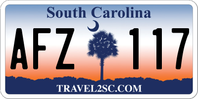 SC license plate AFZ117