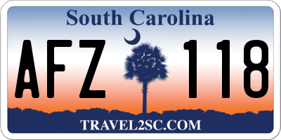 SC license plate AFZ118