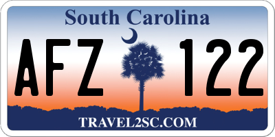 SC license plate AFZ122