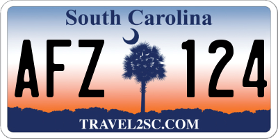 SC license plate AFZ124