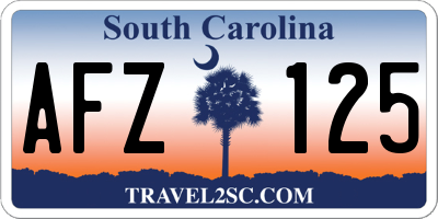 SC license plate AFZ125