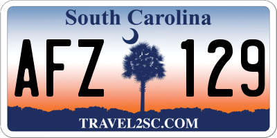 SC license plate AFZ129