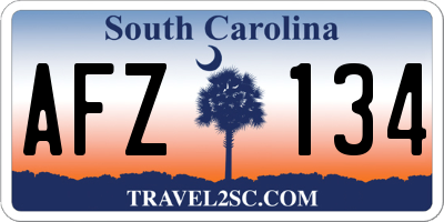 SC license plate AFZ134