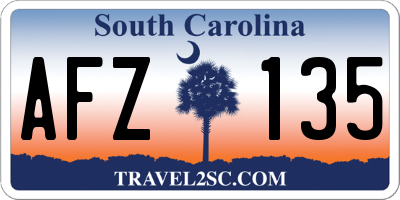 SC license plate AFZ135