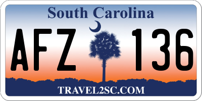 SC license plate AFZ136