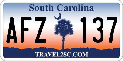 SC license plate AFZ137