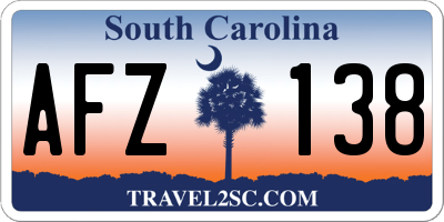 SC license plate AFZ138