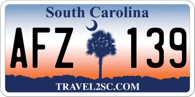 SC license plate AFZ139