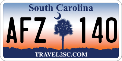 SC license plate AFZ140
