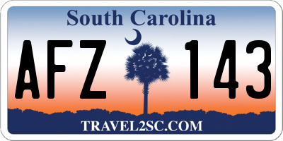 SC license plate AFZ143
