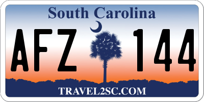 SC license plate AFZ144