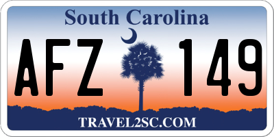 SC license plate AFZ149