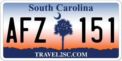 SC license plate AFZ151