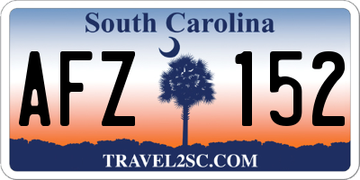 SC license plate AFZ152
