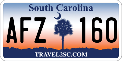 SC license plate AFZ160