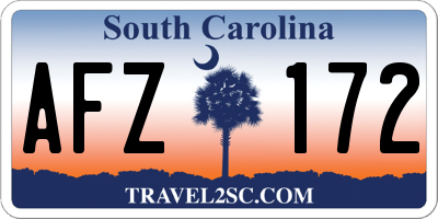 SC license plate AFZ172