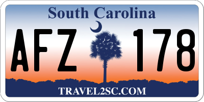 SC license plate AFZ178