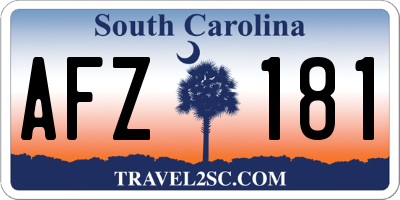 SC license plate AFZ181
