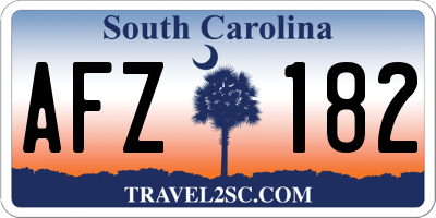 SC license plate AFZ182