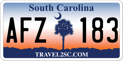 SC license plate AFZ183