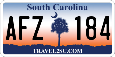 SC license plate AFZ184