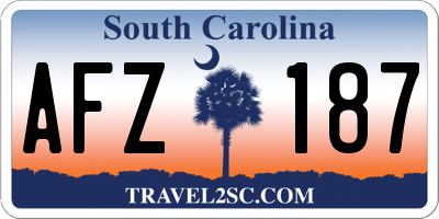 SC license plate AFZ187