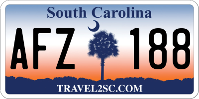 SC license plate AFZ188