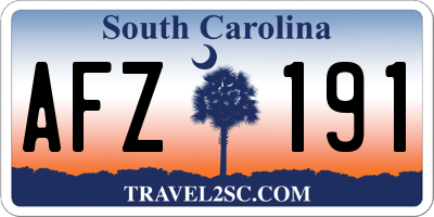 SC license plate AFZ191