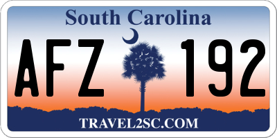 SC license plate AFZ192