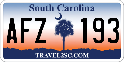 SC license plate AFZ193