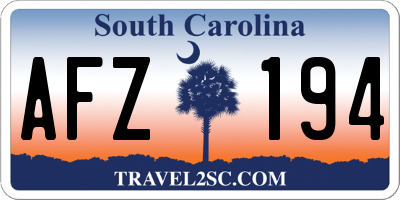 SC license plate AFZ194