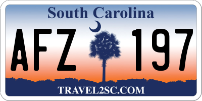 SC license plate AFZ197