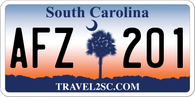 SC license plate AFZ201