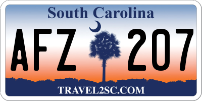 SC license plate AFZ207
