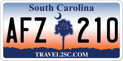 SC license plate AFZ210