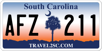 SC license plate AFZ211