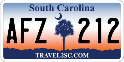SC license plate AFZ212