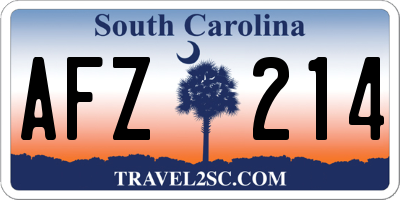 SC license plate AFZ214