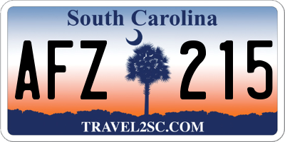 SC license plate AFZ215