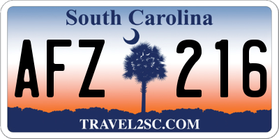 SC license plate AFZ216