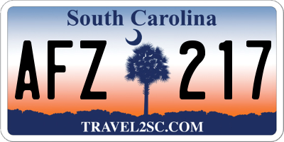 SC license plate AFZ217