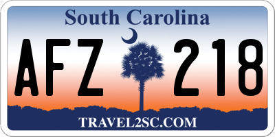 SC license plate AFZ218